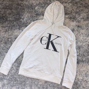 Calvin Klein Jeans Sweatshirt Hoodie Size Medium White